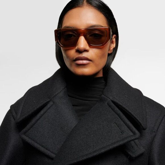 NEW Saint Laurent SL740 002 Brown Havana Square Unisex Sunglasses - Picture 3 of 12